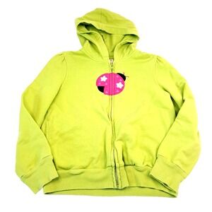 Gymboree Full Zip Hoodie Girls M‎ 7/8 Green Lady Bug Summer